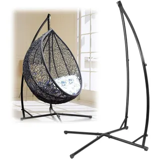 Tubiaz Hängesesselgestell mit Stabiler Struktur,Metall Hängestuhlgestell bis150 kg,Hängemattengestell, Hängesitzständer für Hängesitz Halterung, 215cm Stahlrohr Ständer für drinnen und draußen