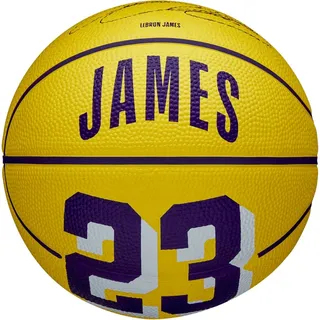 Wilson NBA Player Icon Mini Basketball Gelb/Lila 3