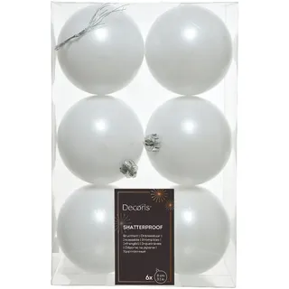 Kaemingk Weihnachtsbaumkugeln Bruchfest 8 cm 6 Weihnachtskugeln Kunststoff 8cm