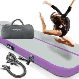 Vendomnia AIR Tracking TRACK Matte - aufblasbar, Tumbling Matte 10 cm - 20 cm hoch, mit elektrischer Pumpe, Farbwahl, Größe: 1 2 3 4 m Tumblingmatte, Gymnastikmatte, Turnmatte, Trainingsmatte, Fitnessmatte