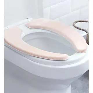 shouzhigo Verdicken Toilettensitzbezug Kissen Pads Wärmer Weich und Waschbar Toilettensitzbezug Pads (Beige, L), (910)