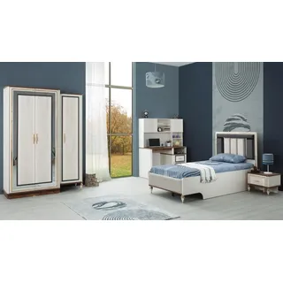 aea Komplette Jugendbett Kindermöbel Kinderbett Weiß Holz Set 4tlg Modern