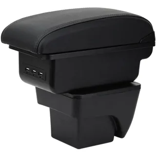 YJYWZH für Seat Arona Armlehnen Mittelarmlehne mit Große Ablagefach und USB-Anschluss Autozubehör Konsole Armauflage Schwarze Stiche