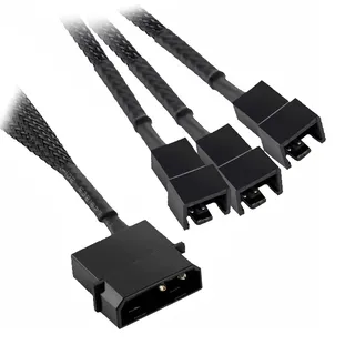 Bolwins M34S 4-Pin Molex auf 3x 3-Pin/4-Pin Adapterkabel – 27cm Lüfter Stromversorgungskabel für PC Computer
