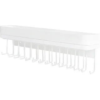 JACKCUBE DESIGN Hängender Schmuck Organizer Halskette Aufhänger Armband Halter Wand Befestigung Ketten Ordner mit 25 Haken (Weiß/12 x 42 x 7 cm) - :MK124C