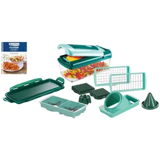 Genius Gemüsehobel Genius Nicer Dicer Fusion Smart Set 12tlg Obst- Gemüseschneider, Kunststoff, Edelstahl grün
