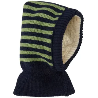 Bio Baby und Kinder Schalmütze 100% Bio-Baumwolle (kbA) und Schurwolle, Marine moos, 50/52