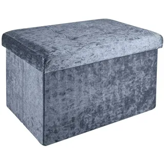 Intirilife Sitzwürfel mit Stauraum 49 x 30 x 30 cm Samt Grau