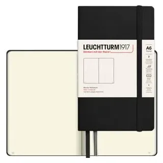 Leuchtturm Notizbuch A6 blanko Schwarz