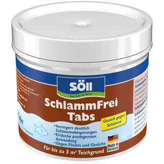 Söll 83334 SchlammFrei Tabs 1 x 3 Tabs - Schlammentferner-Tabletten zum Abbau von organischen Schlamm-Ablagerungen in Gartenteich Fischteich Schwimmteich Koiteich