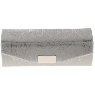 B Baosity Lippenstiftetui Lippenstift Box mit Spiegel und Druckknopfverschluss, Fein Design - Silber