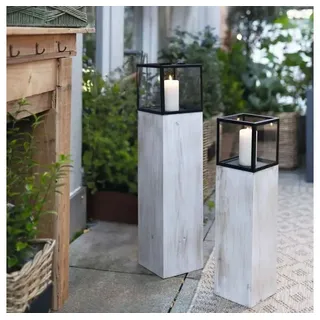 Frank Flechtwaren Windlichtsäule Modern 2er Set,