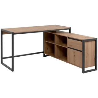 MID.YOU Eckschreibtisch Denver Eiche / Braun
