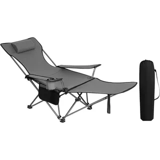 Woltu Campingstuhl Grau