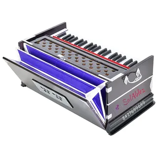 Salablez Best Harmonium 7 Stopper, Doppelbalg, 39 Tasten, zwei Stimmzungen (Bass-Stecker), 3 1/4 Oktave, faltbar, tragbar, originales indisches Musikkunstinstrument, klassisches Soundsystem mit