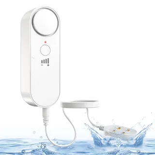 DAYTECH Wassermelder, 100dB Wasserwarner Wassersensor Alarm Wassermelder Wasseralarm Melder Batteriebetrieben für Keller Badezimmer, Waschküche, Küchen 1Pack (Batterien enthalten)