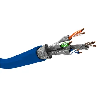 goobay Netzwerkkabel, S/FTP (PiMF), Blau, 250 m Cat7a (s-stp)