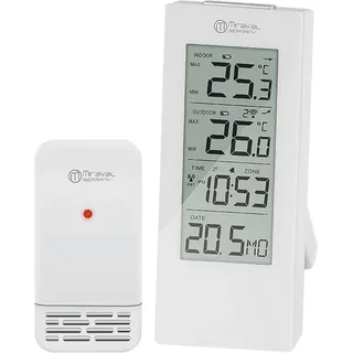 Funk-Wetterstation mit Uhrzeit- und Datumsanzeige, Temperatur