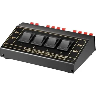 goobay 11934 Lautsprecher Umschaltbox, 4-fach,
