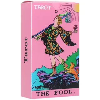 Yedaoiu Pink Roségoldene Tarotkarten,Deck Zukünftige Weissagung78 Goldfolie, Klassisches Tarot-Deck, Zukunftsweisendes Spiel Mit Handbuch Für Anfänger Und Profis,Rosa