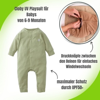 Cloby UV Playsuit / Strampler - Größe: 6 - 9 Monate (74/80), Cloby Farben: Olive Green