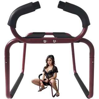 Sex Chiar Multifunction Sex Position Enhancer Chair, Sex Furniture Love Position Aids Chair with Handrail, Novelty Sex Toy Sex Games Sex Bench for Couples Adult SM Games (Red)