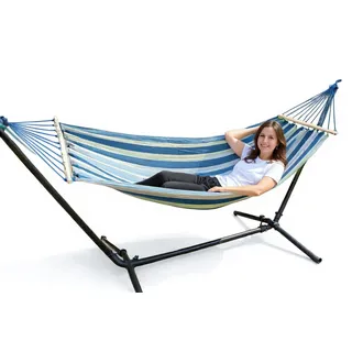 Hängematte mit Gestell freistehend Hängeliege Sonnenliege Hängesessel Garten