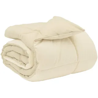 vidaXL Winterbettdecke Gepolstert Creme 135 x 200 cm Mikrofaser