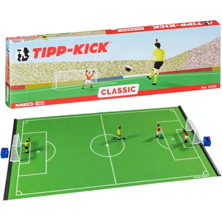 Tipp-Kick Classic 80x47 cm – Das spielfertige Set mit 2X Spieler, 2X Torwart, 2X Plastiktor, 2X Ball I Spielfeld aus Filz