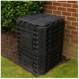 Hti-Living Komposter Garten Kompost Kunststoff, (Stück, 1 St., 1 Komposter), für Gartenabfälle schwarz