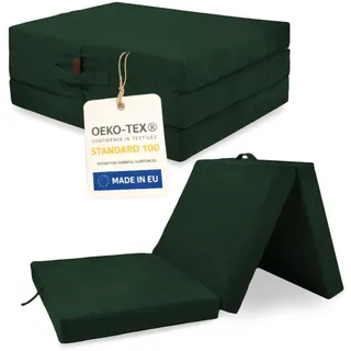 Faltmatratze Gästematratze 195x80 cm Klappmatratze Reisematratze Campingmatratze für Wohnmobil Auto - Grün