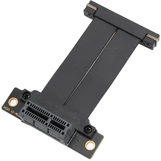 Risegun PCIe 4.0 X1 Verlängerungskabel Riser Kabel Dual 90 Grad Rechtwinkliges GPU-Riser-Kabel für M.2, WiFi, Firewire, USB, Soundkarten (20 cm)