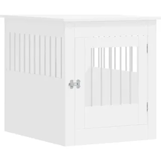 vidaXL Hundekäfig im Möbelstil Weiß 64,5x80x71 cm Holzwerkstoff -