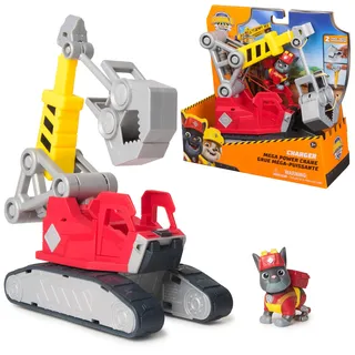 Spin Master Rubble & Crew - Chargers 2-in-1 Mega Kran, Premium Baufahrzeug mit abnehmbarer Baggerkralle Presslufthammer sowie Charger Hundefigur