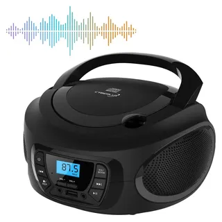 Cyberlux Tragbarer CD-Player Tragbar CD/MP3/USB Radio Schwarz
