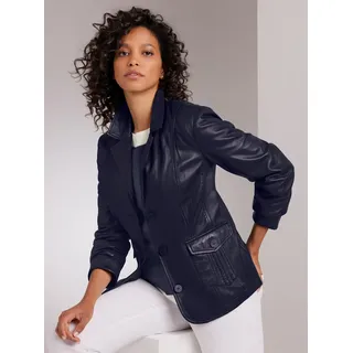MAINPOL Lammnappa-Lederblazer in marine, | Gr.: 48