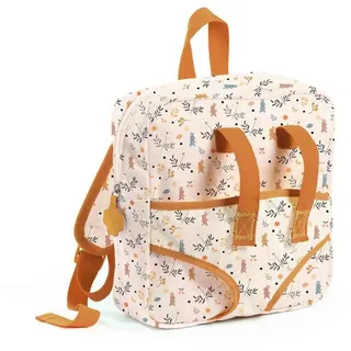 DJECO Puppen Tragetasche Pomea Kinderrucksack mit integrierter Puppentrage 2-in-1-Rucksack