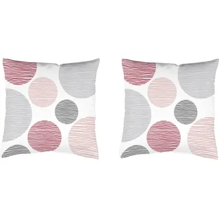 HOME WOHNIDEEN Kissenbezug Borden 40 x 40 cm Rosa