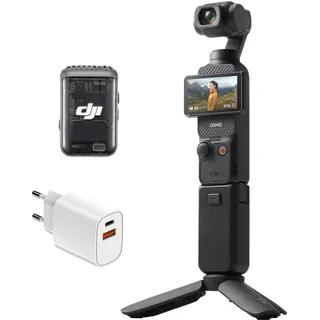 DJI Osmo Pocket 3 Kamera mit 1 Zoll CMOS-Video und 4K/120 fps, 3-Achsen-Stabilisierung, Schnellfokus, Gesichts-/Zielverfolgung, 2-Zoll-Touchscreen, Osmo Pocket 3 Creator Combo