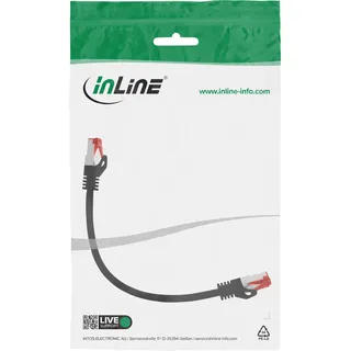 InLine Patchkabel, S/FTP (PiMf), Cat.6, 250MHz, PVC, Kupfer, schwarz, 0,25m