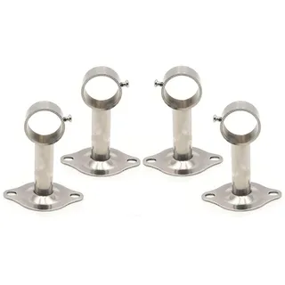 4 Stück Gardinenstange Halterung, Metall Vorhang Halterung, Verstellbare Deckenhalterung Halterung, Wird Verwendet, Gardinenstange an der Decke Befestigen, Auch Die Kleiderstange Befestigen(Silber)