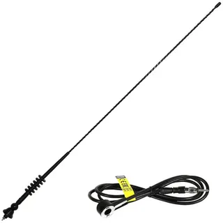 Alca alca® Universal 80cm extra lang Radio AM/FM Fiberglas Antenne, schwarz