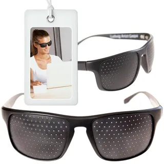 ARTZT neuro Rasterbrille | komfortable Lochbrille für Augentraining | Ideal für Neuroathletiktraining | Alltag Rasterbrille, beim Lesen, Arbeit am PC| Lochrasterbrille Schwarz, 14,5 x 14,5 x 5 cm - 14,5 x 14,5 x 5 cm