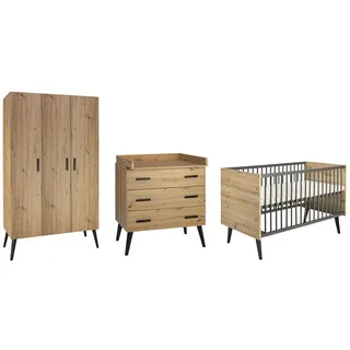 Schardt Kinderzimmer Set Morris Oak 3-türig, 70x140 cm