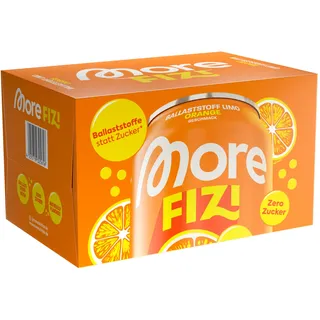 MORE Nutrition More Fizi, 6 x 330 ml Dose (inkl. 1,50 Euro Pfand), Orange,