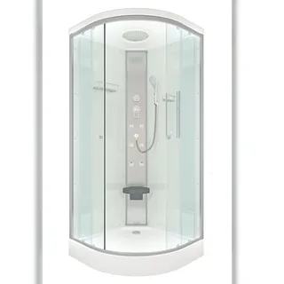 AcquaVapore Duschkabine Fertigdusche Dusche Komplettkabine D10-20T0-EC 100x100 cm mit 2K Scheiben Versiegelung