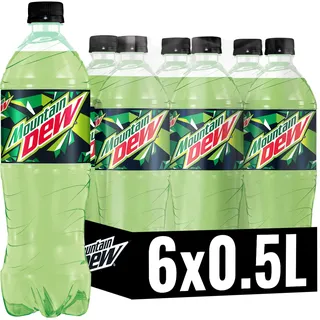 Mountain Dew Regular, Koffeinhaltige Limonade mit Lemon-Lime-Geschmack, das Kultgetränk aus den USA EINWEG (6 x 0.5 l)