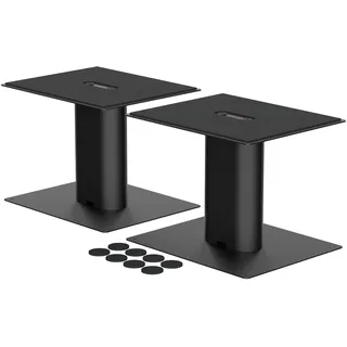 suptek Freistehender Lautsprecherständer Desktop-Set, Universal-Audio-Halterungen für Computer- und Bücherregal-Lautsprecher, 20 x 16.5 cm, 2er-Pack, Schwarz, SDM003MB