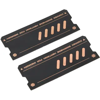 PUSOKEI DDR4-DDR5-Speicher-RAM-Kühler, Kupfer-Graphen-Kühlkörper Zur Strahlungsableitung, Schnell Leitender DDR-Kühlkörper für DDR3- Bis DDR5-Speicher und für PS5 M.2 (2Stk)