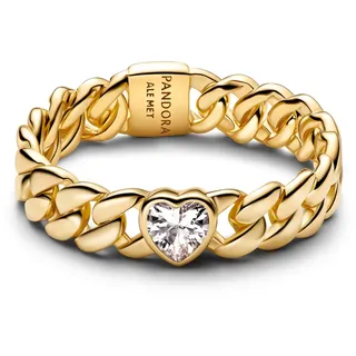 Pandora Damenring Panzerkette mit Herz Goldfarben, 164386C01